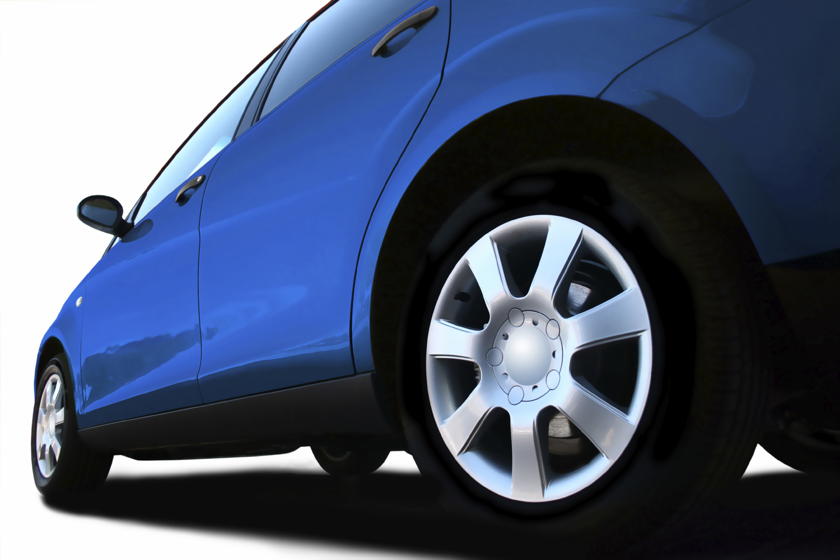 Blue Car Back Wheel